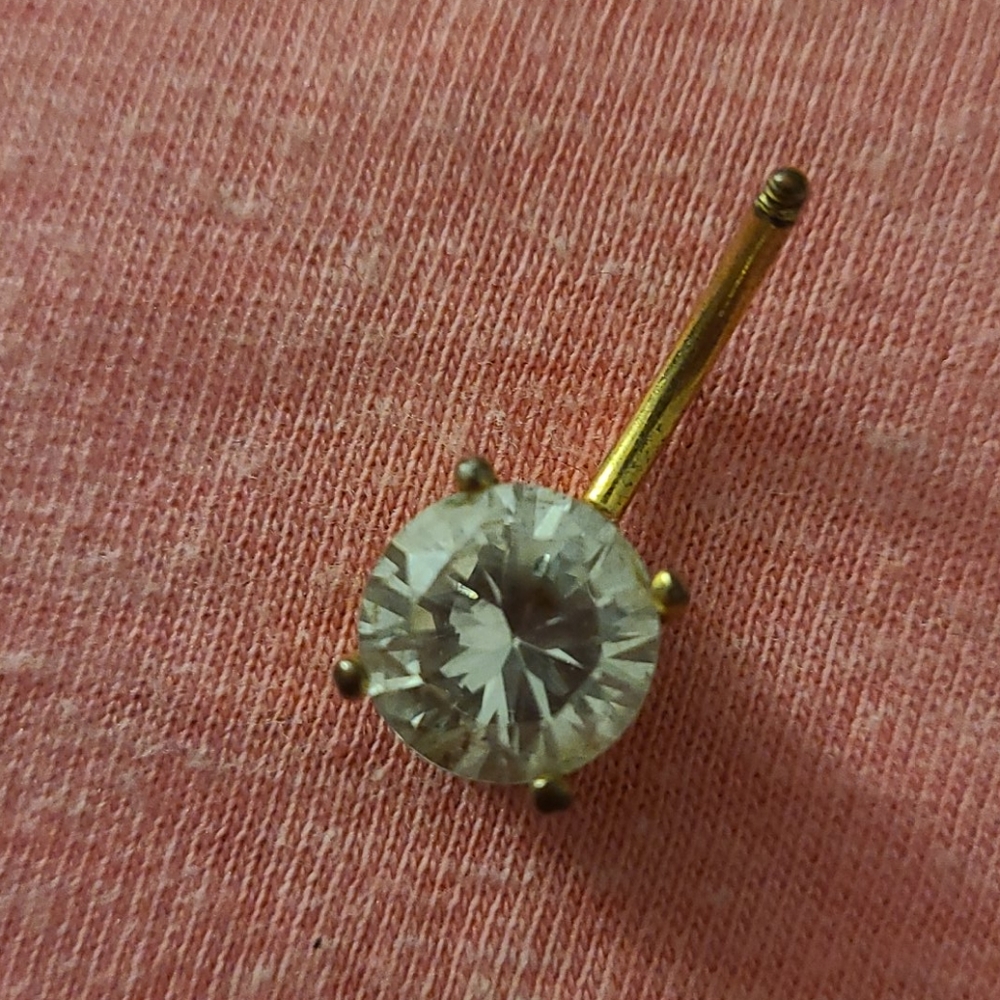 Oversize Bellybutton Ring w/ stone